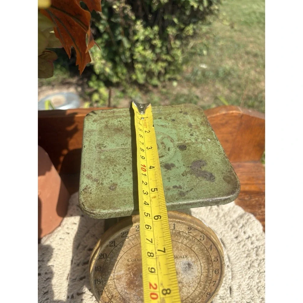 Vintage Green Columbia Family Scale 24 lbs Landers Frary & Clark USA Farm Decor